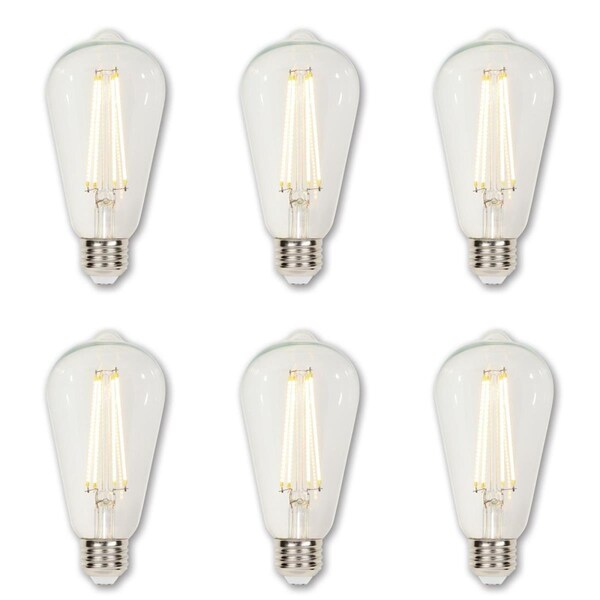 Westinghouse Bulb LED Dimmablemable 6.5W 120V ST20 Filament 2700K Clear E26 Med Base, 6PK 4518320 - main